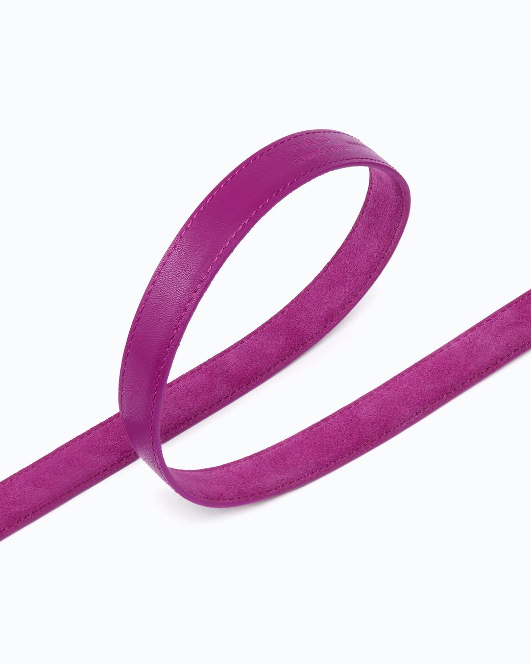 Pinko Purple Suede Belt With Love Birds Buckle, 2 Cm
