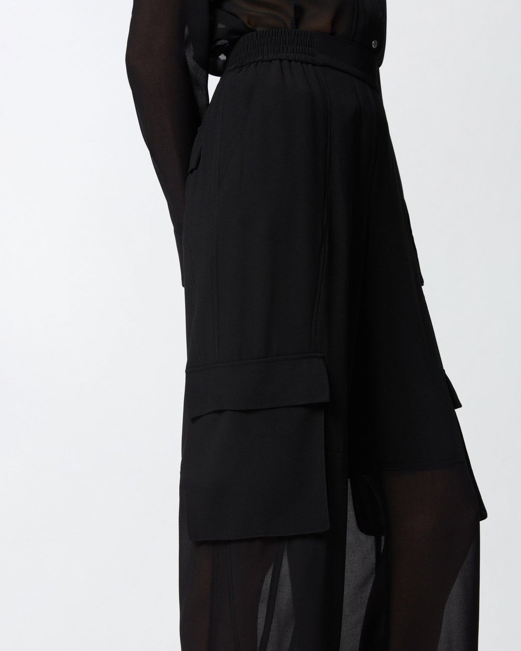 Pinko Black Lightweight Trousers With Cargo Pockets