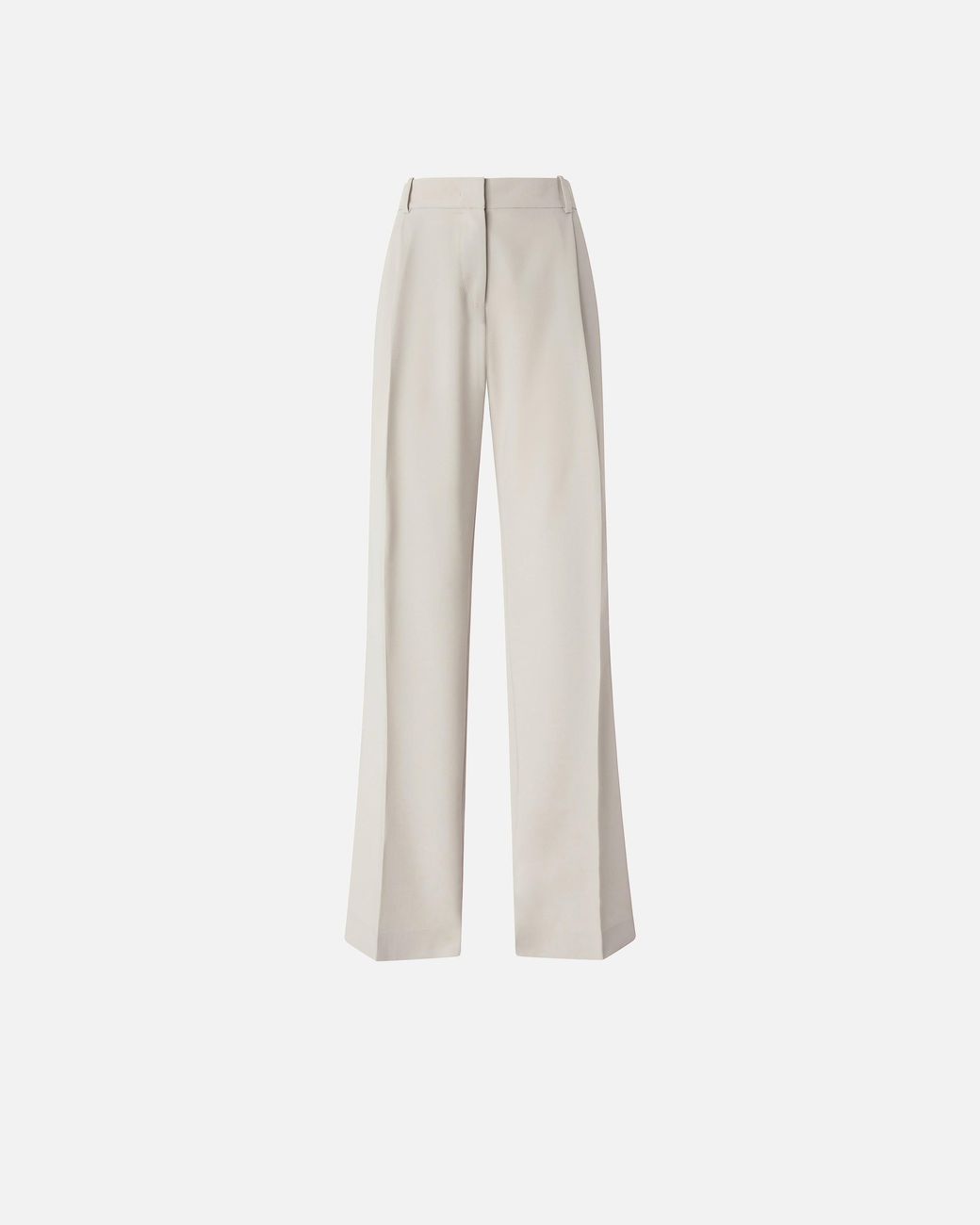 Pinko White Flowing Trousers With Pressed Pleat Detail