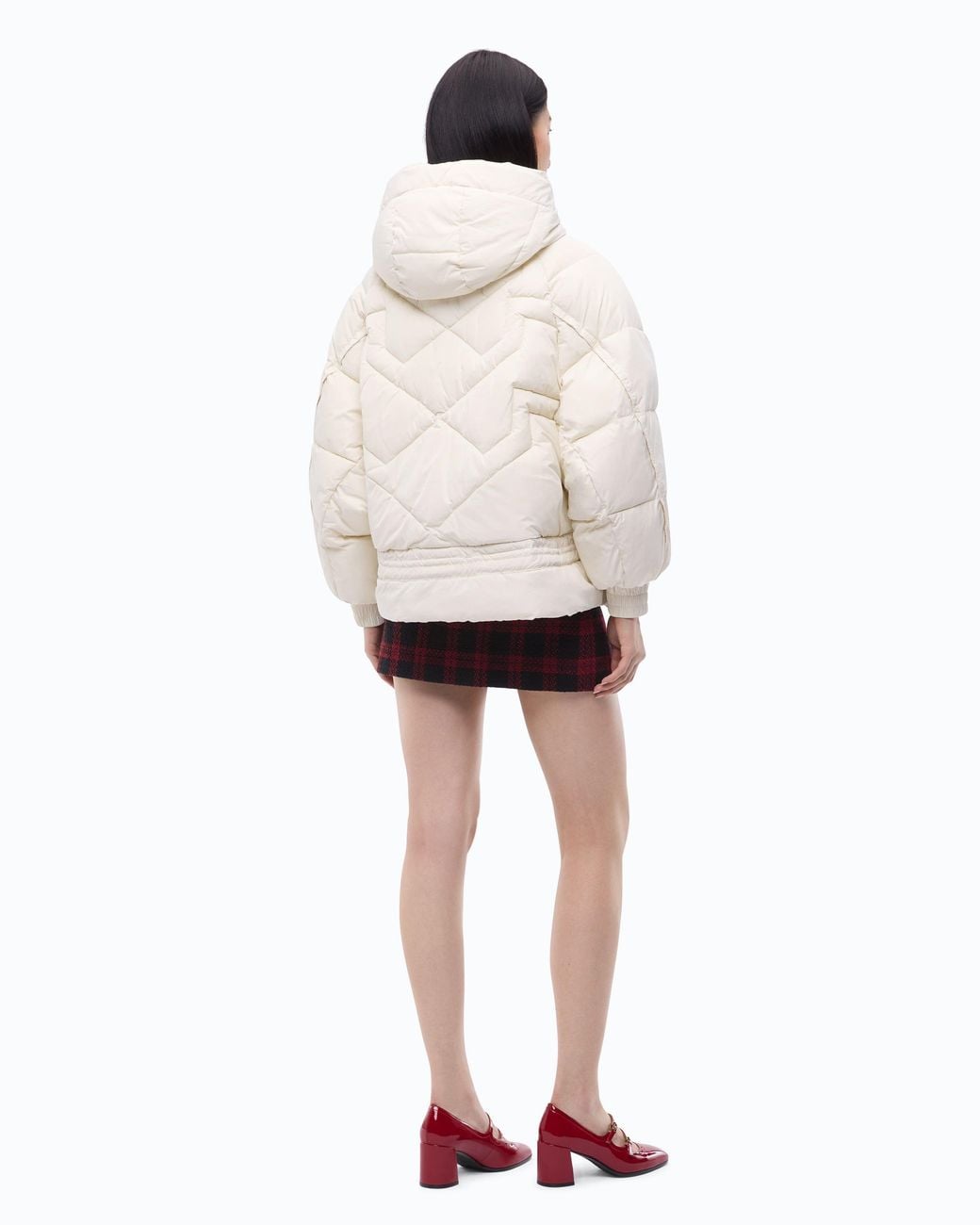 Pinko White Oversized Blouson Jacket With Hood