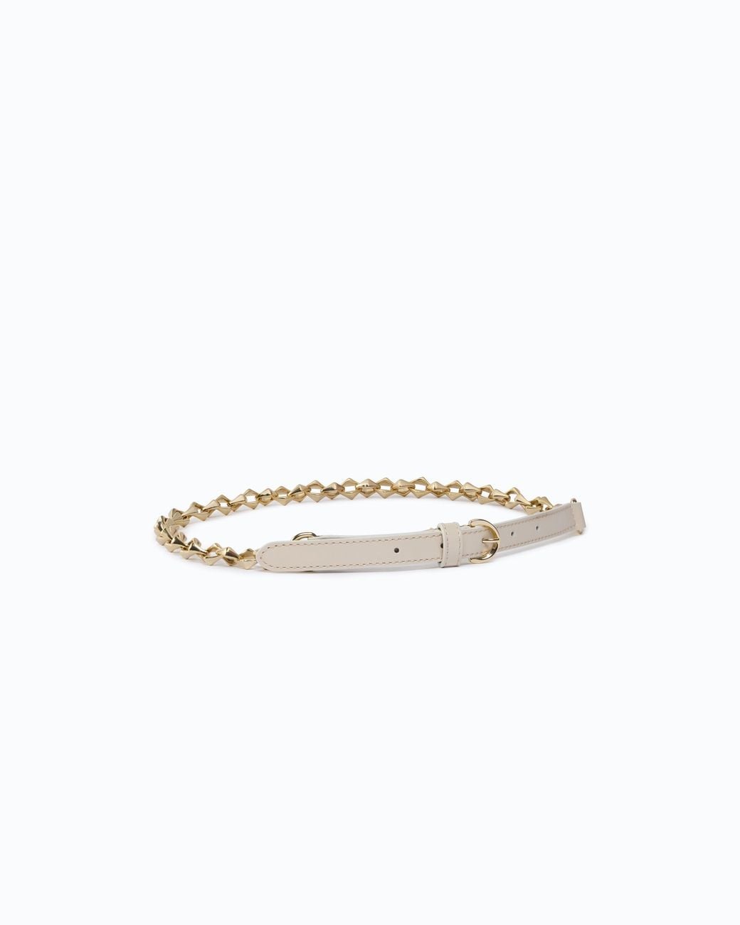Pinko White Belt With Chain Insert, 1.5 Cm