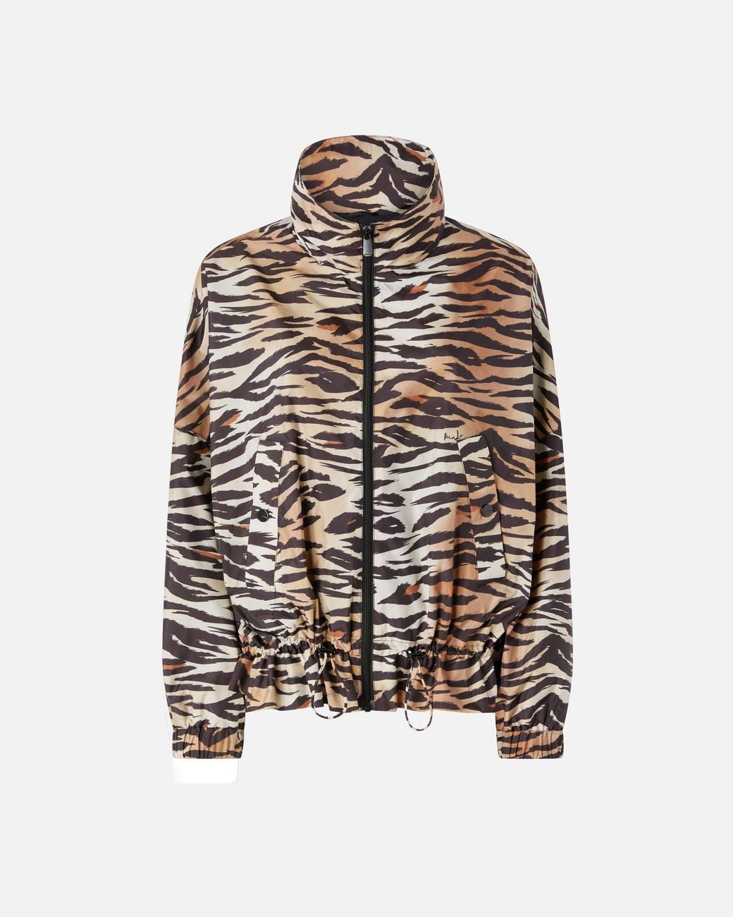 Pinko White Zipped Jacket With Tiger Print