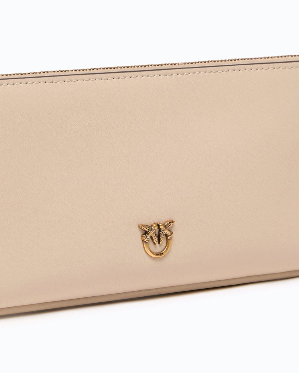 Pinko White New Horizontal Flat Leather Handbag