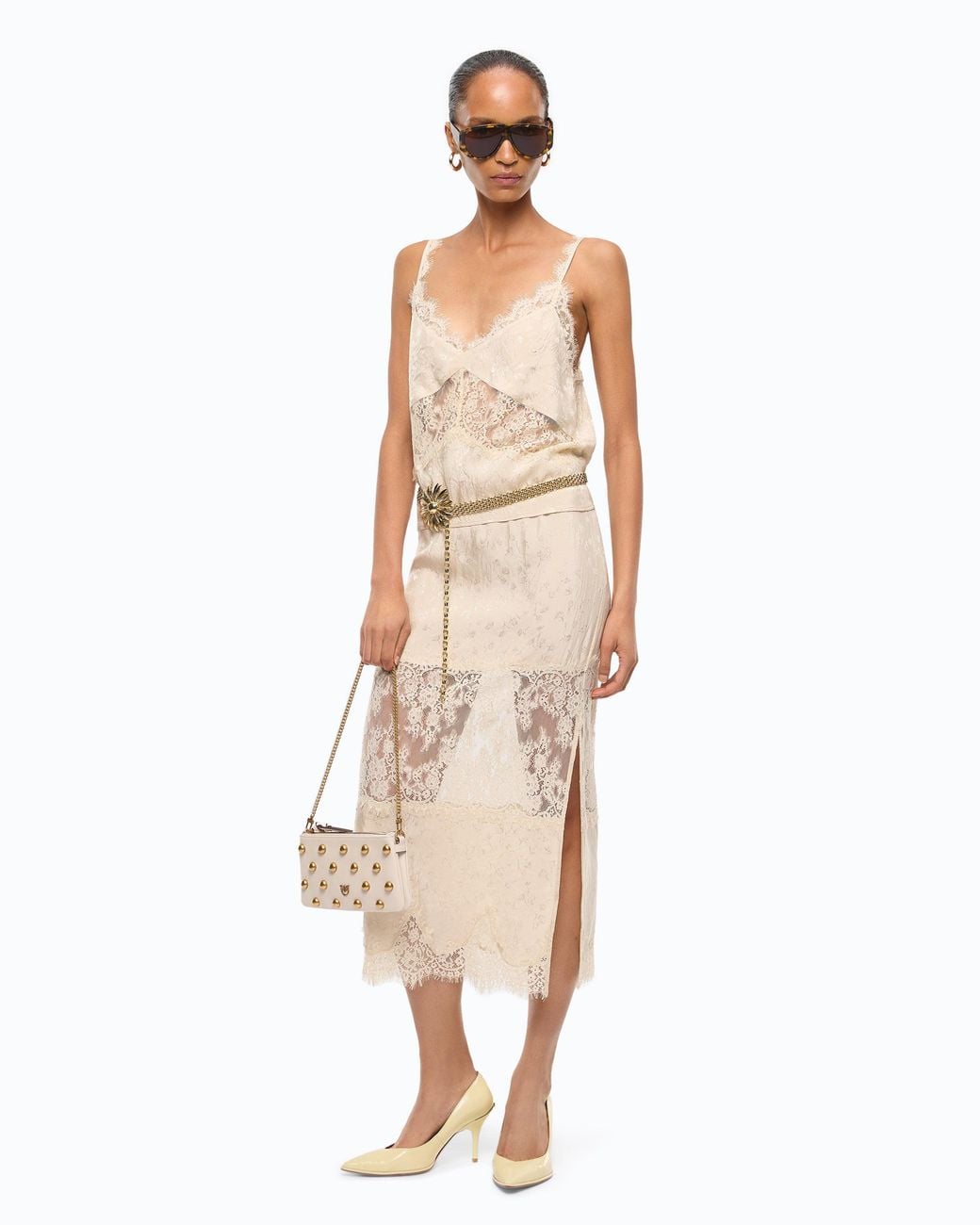 Pinko White Lace Lingerie Top