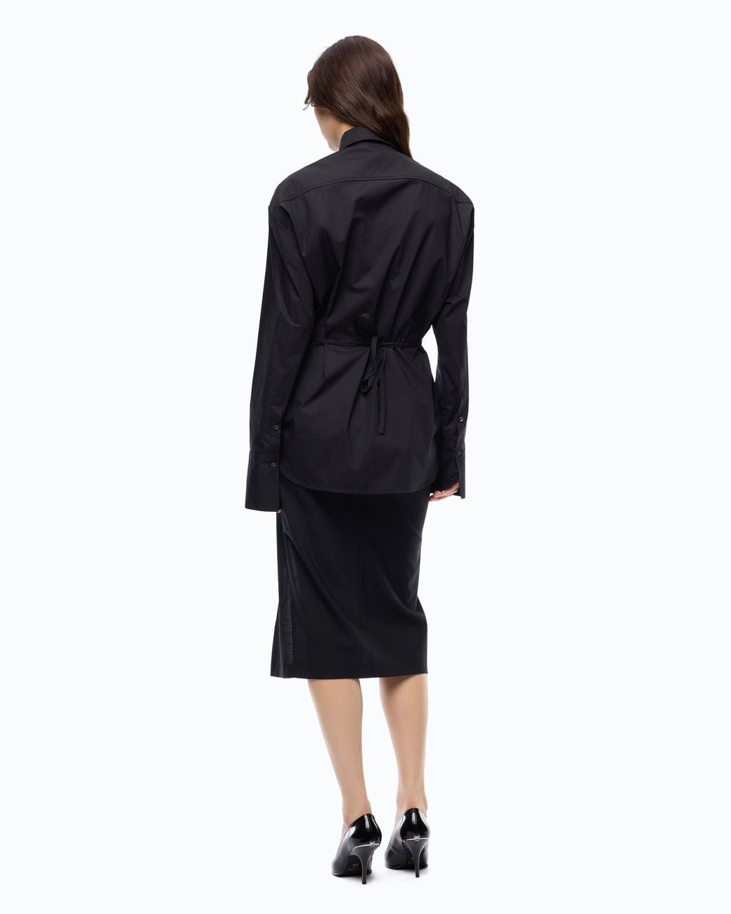 Pinko Black Slim-Fit Shirt With Drawstring