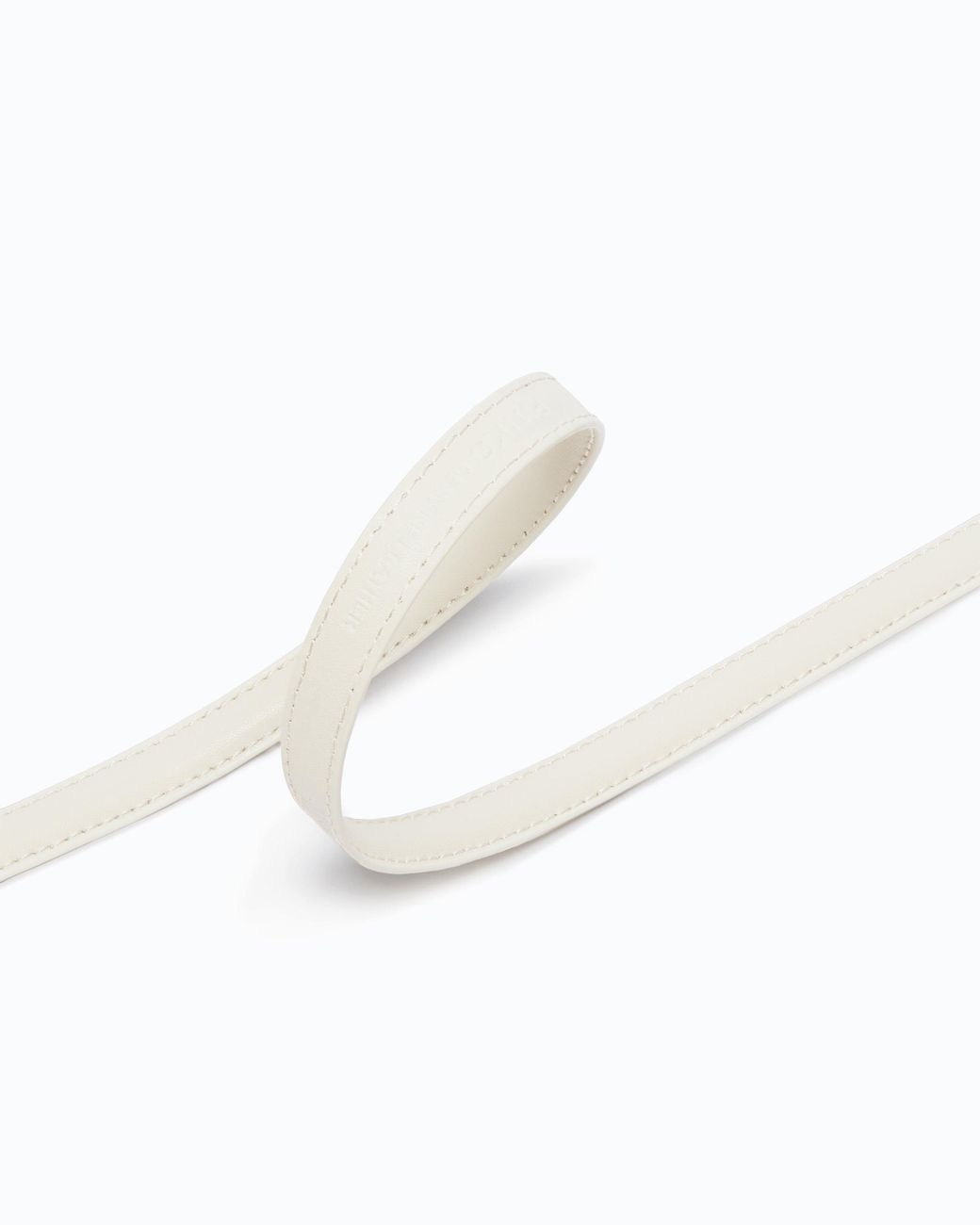 Pinko White Thin Belt With Love Birds Buckle, 1Cm