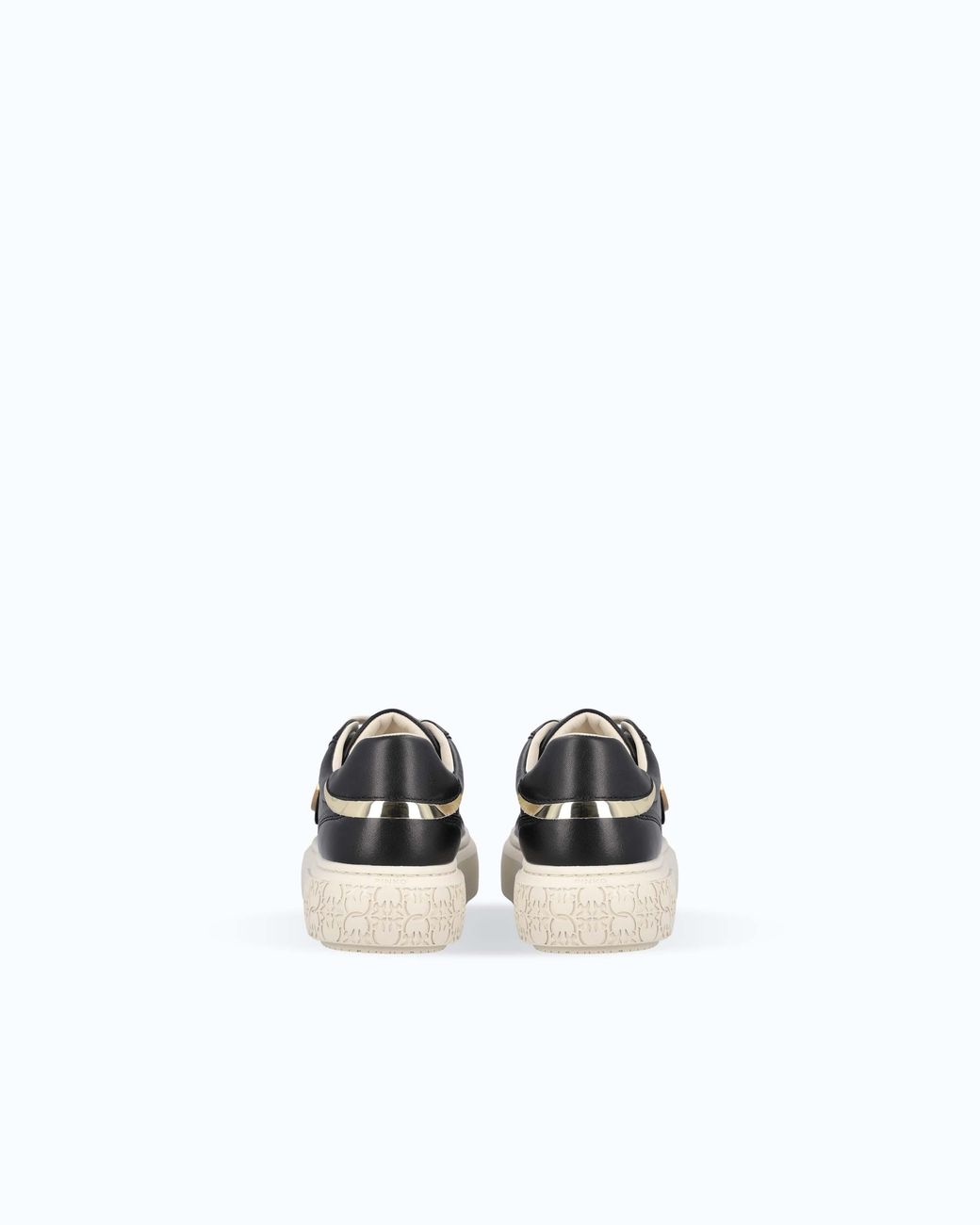 Pinko White High-Soled Flatform Sneakers With Metal Logo