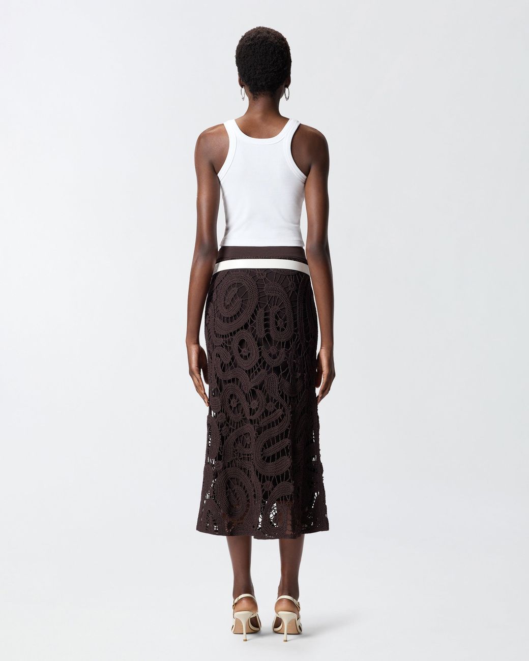 Pinko White Cropped Vest Top With Logo