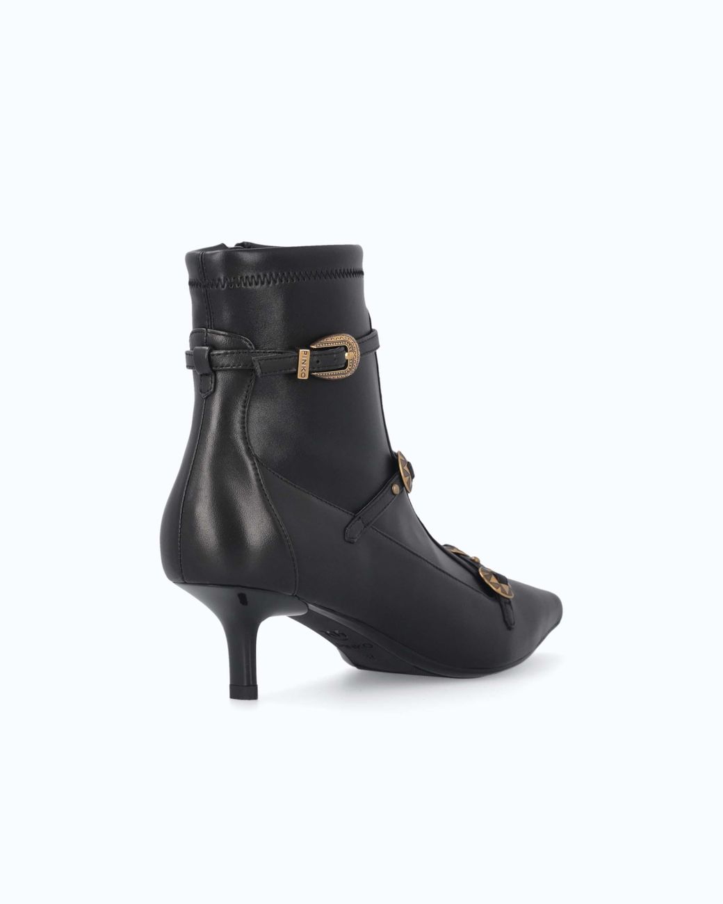 Pinko White Boots With Straps And Jewel Studs