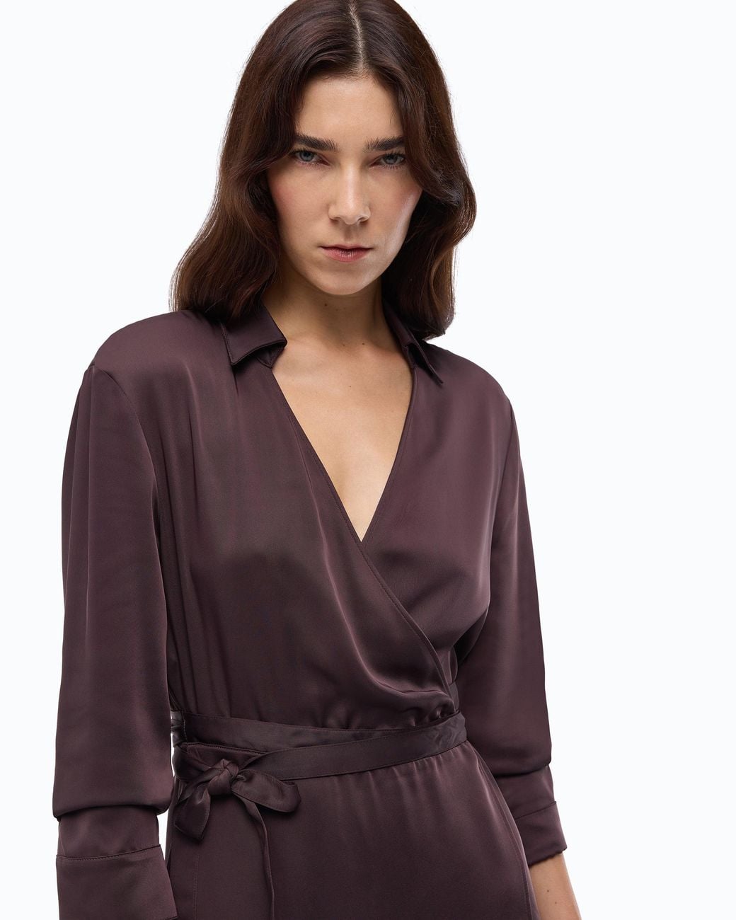 Pinko Purple Midi Wrap Dress With Belt