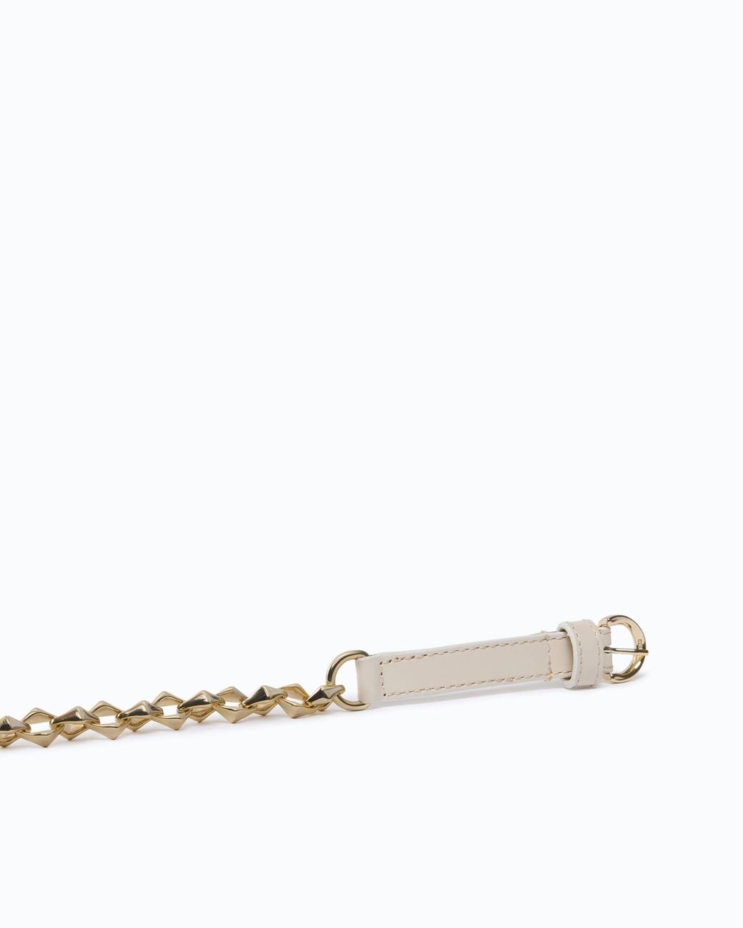 Pinko White Belt With Chain Insert, 1.5 Cm