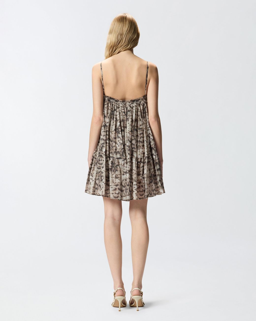 Pinko Natural Mini Dress With Snake Print
