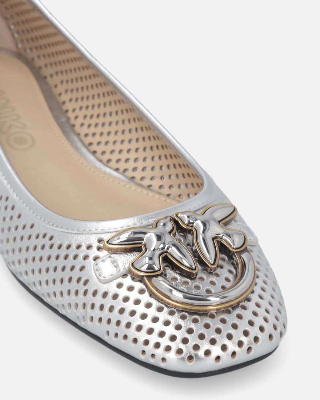 Pinko White Perforated Ballerinas