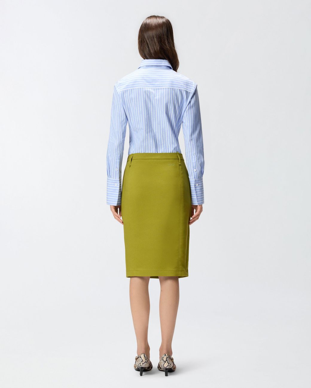 Pinko Blue Striped Cotton Shirt With Logo
