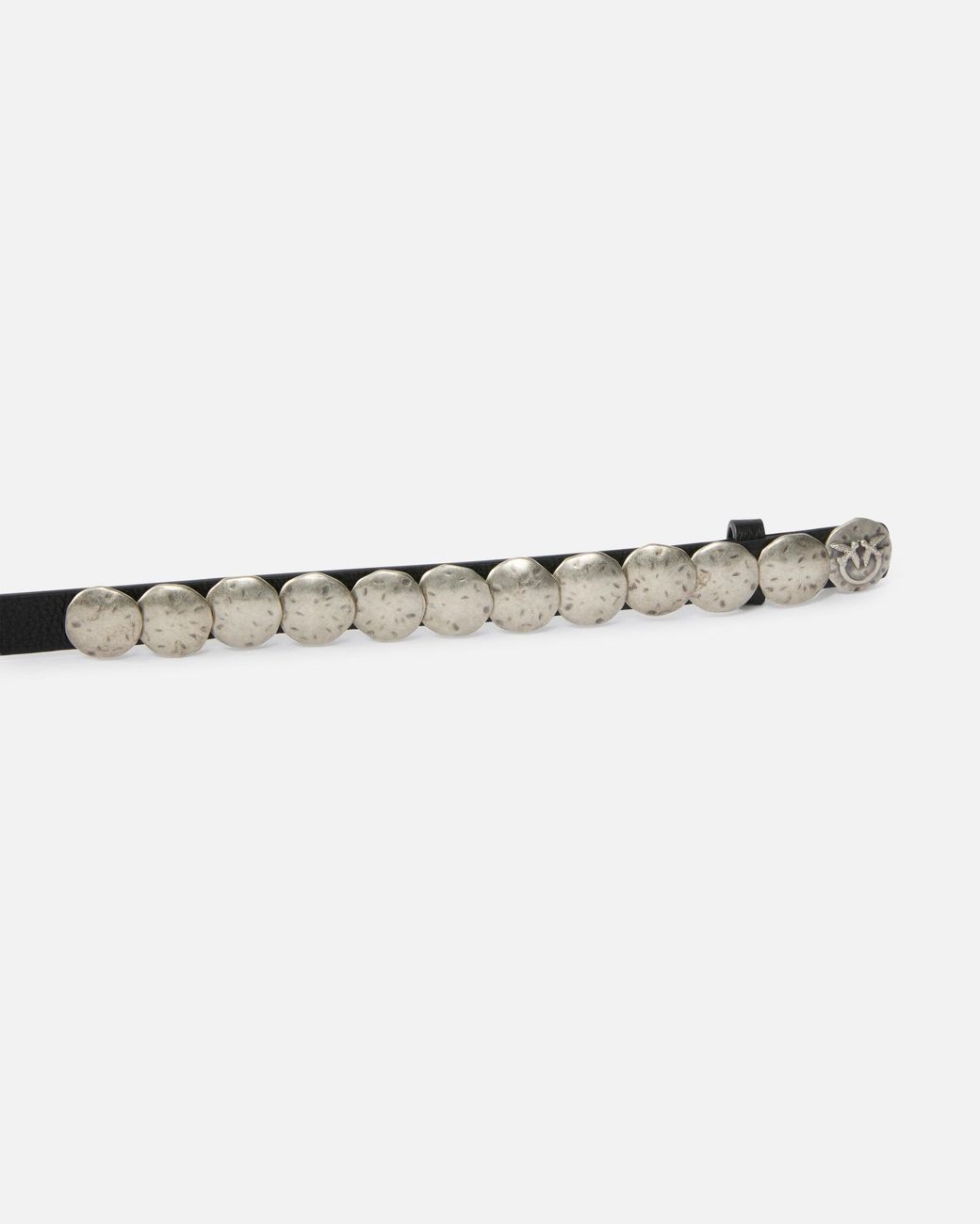 Pinko White Double-Wrap Leather Belt With Studs, 1.5 Cm