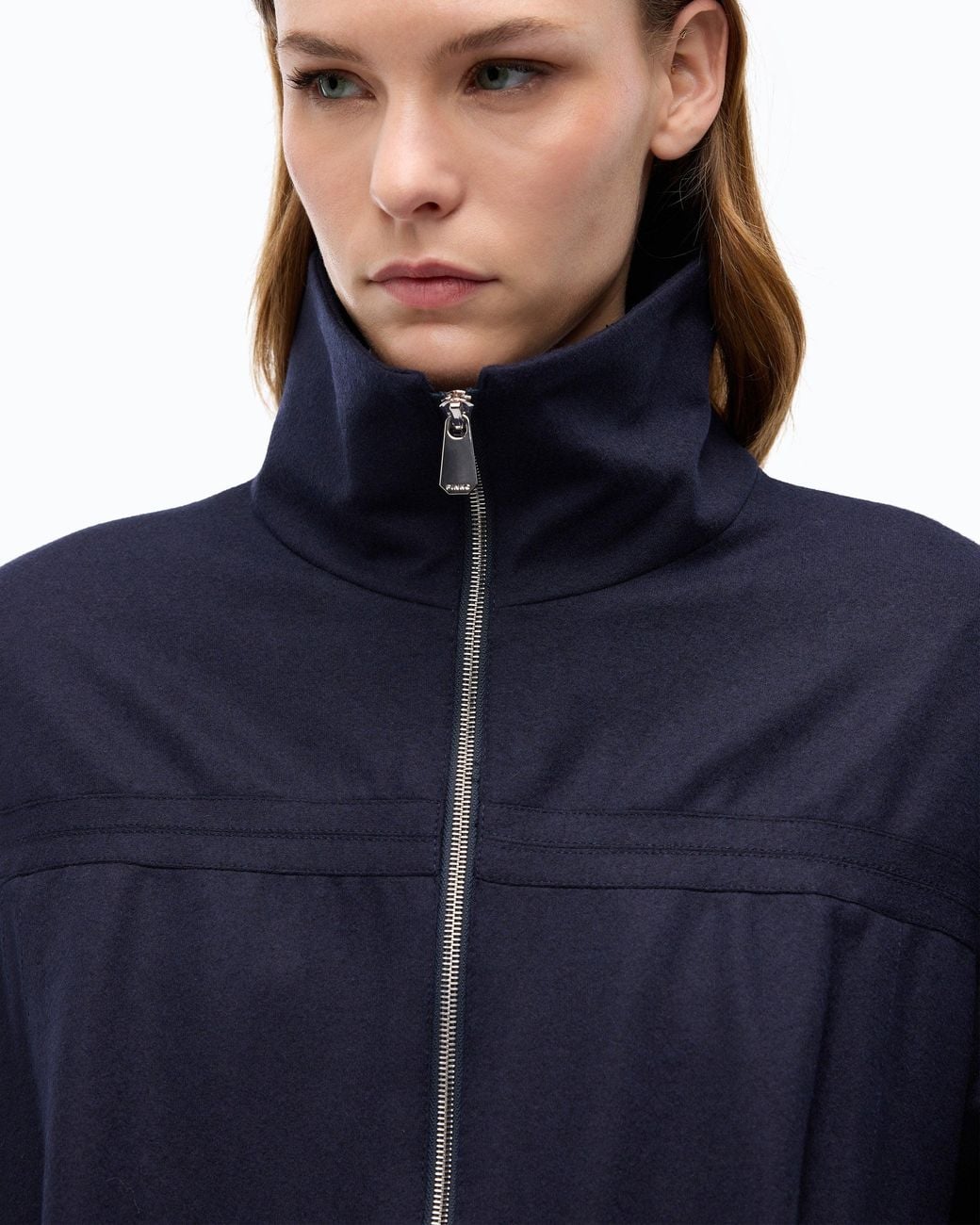 Pinko Blue Oversized Flannel Bomber Jacket