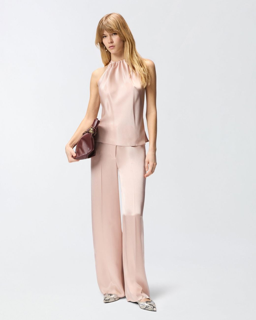 Pinko Pink Satin Trousers