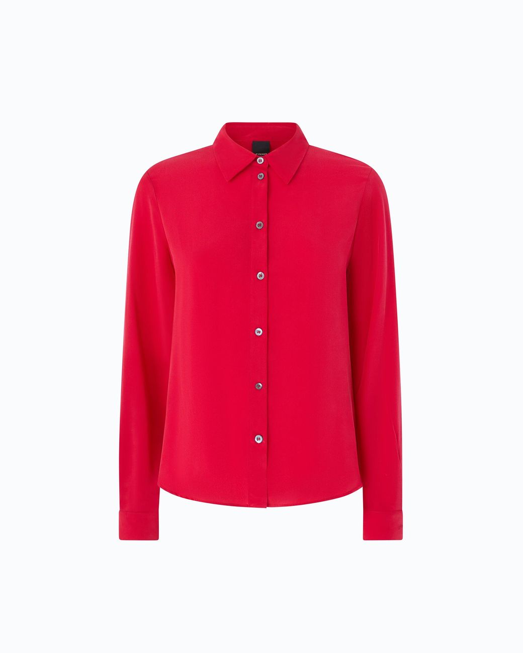 Pinko Red Sand-Wash Silk Shirt