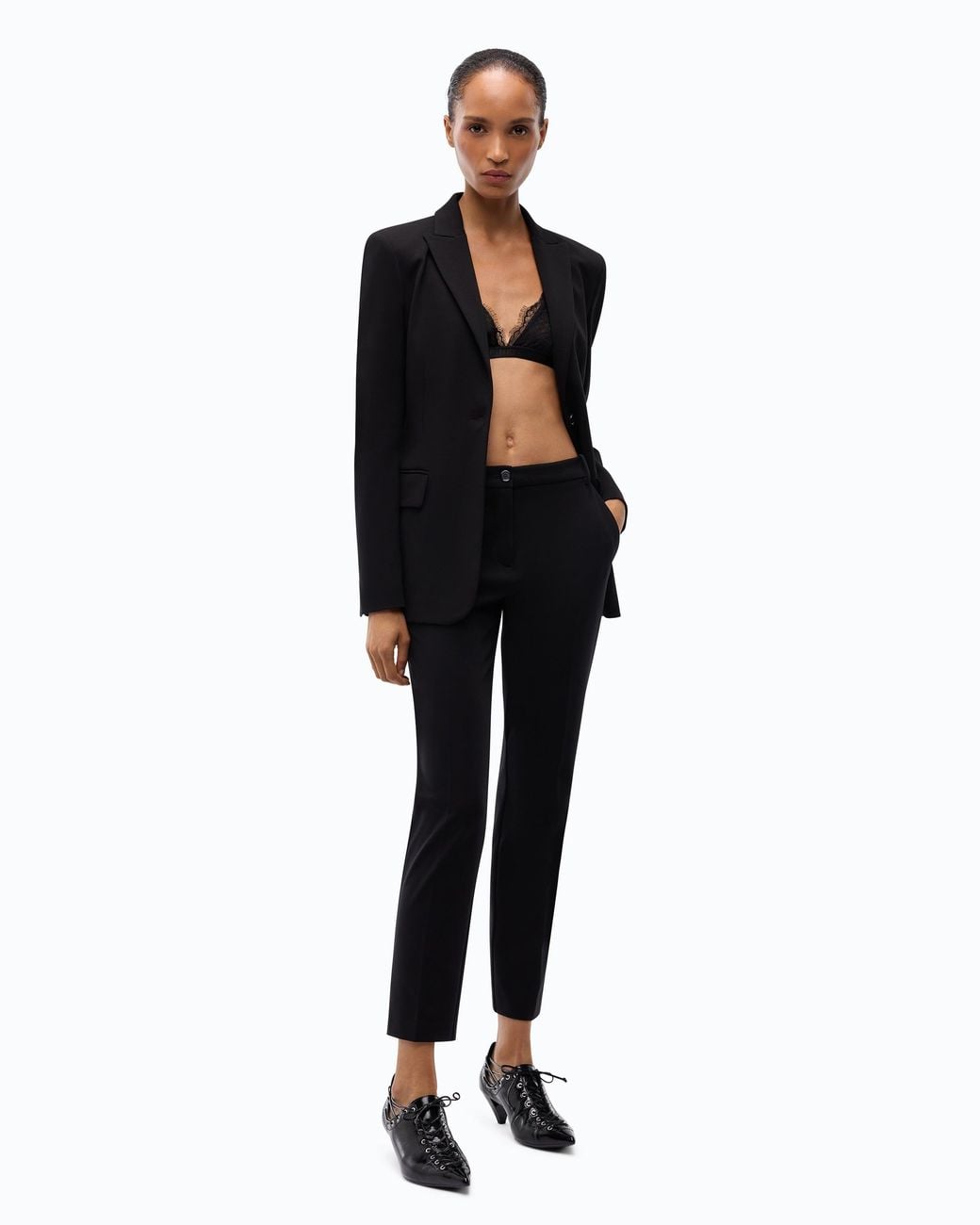Pinko Black Long Slim-Fit Trousers