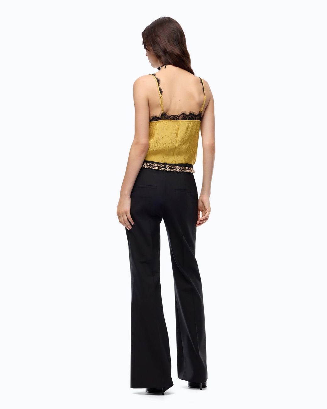 Pinko Yellow Lace Lingerie Top