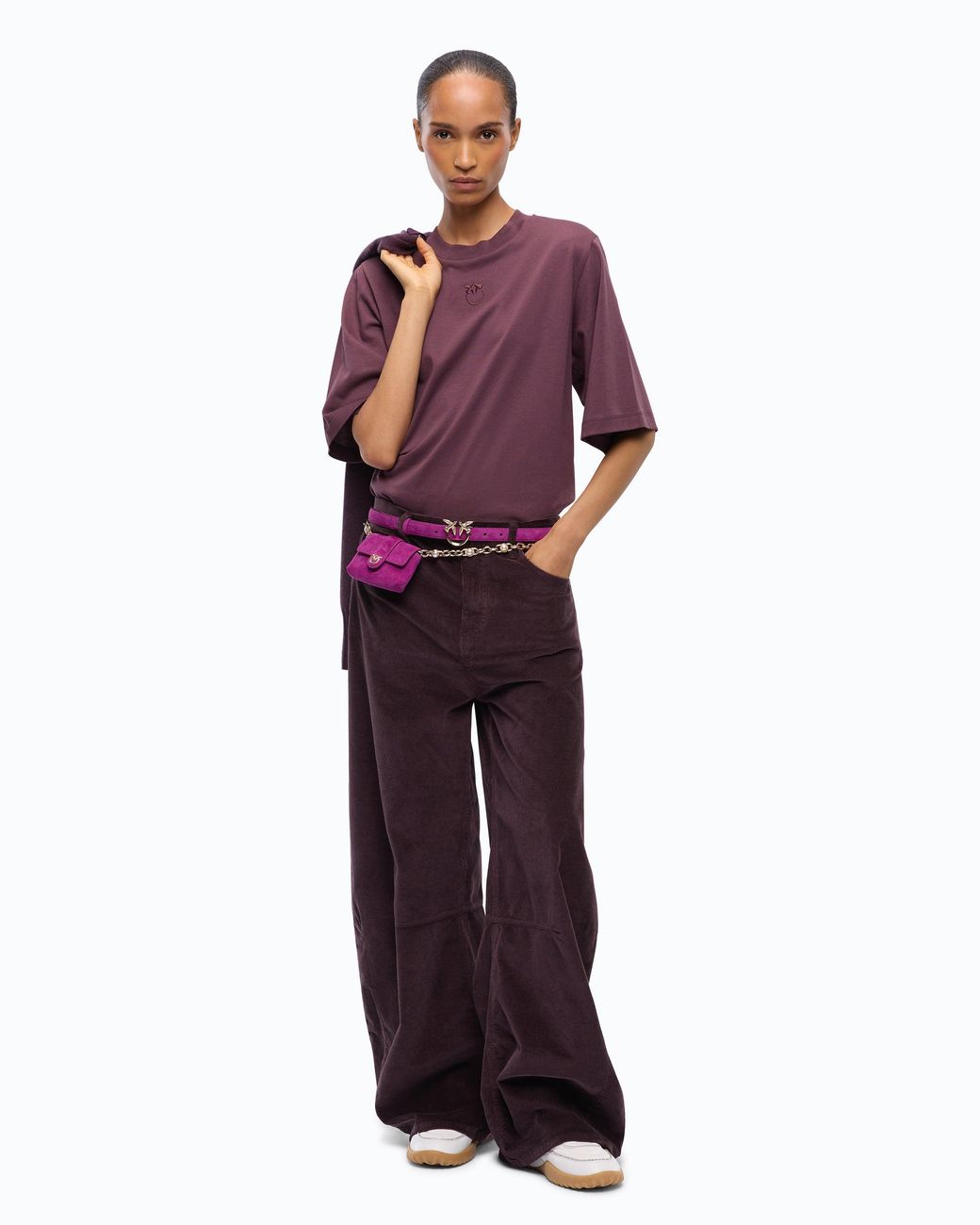 Pinko Blue Barrel-Fit Corduroy Trousers