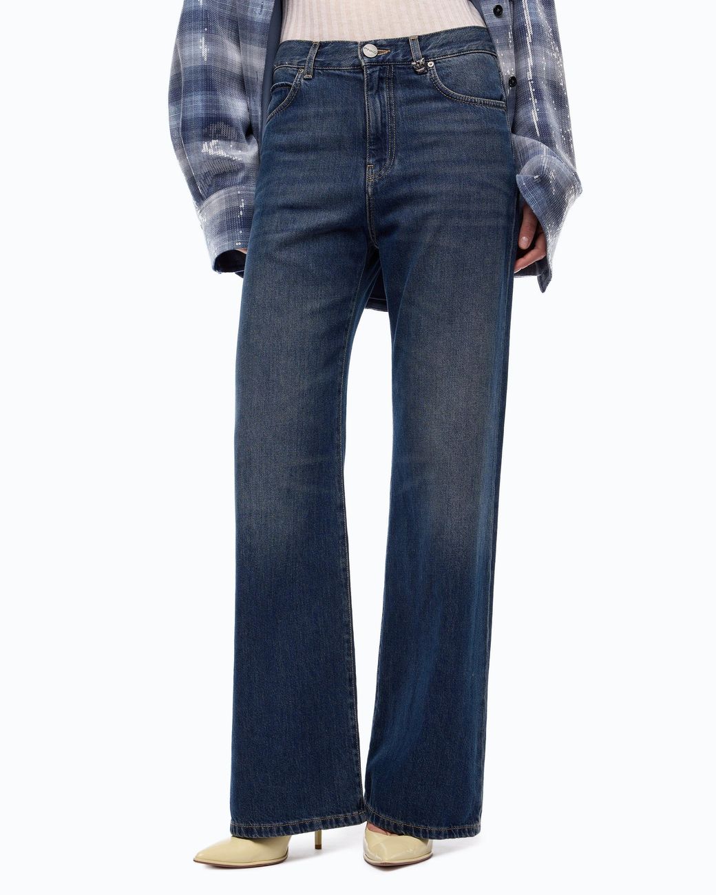 Pinko Blue Wide-Leg Soft Denim Jeans