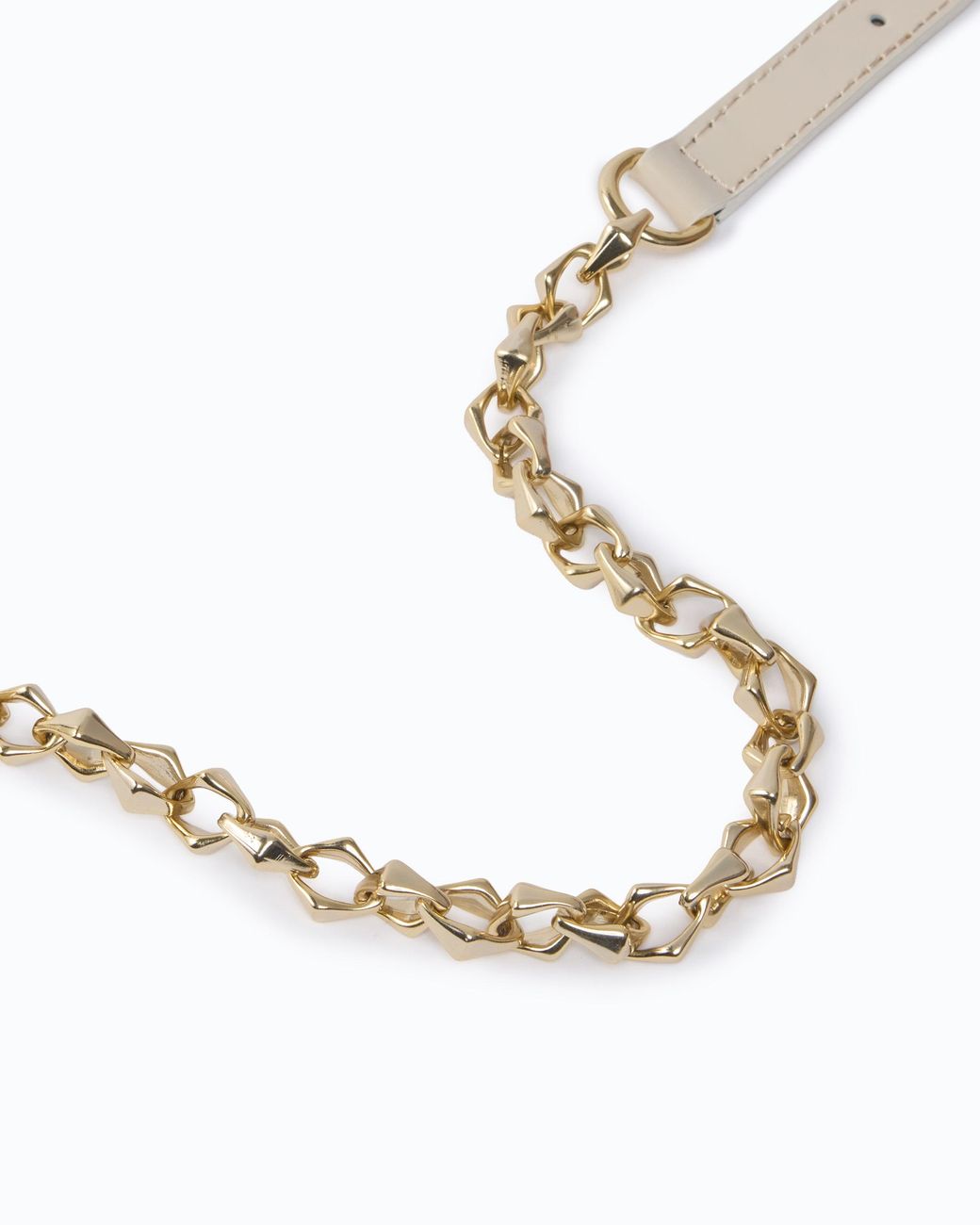 Pinko White Belt With Chain Insert, 1.5 Cm