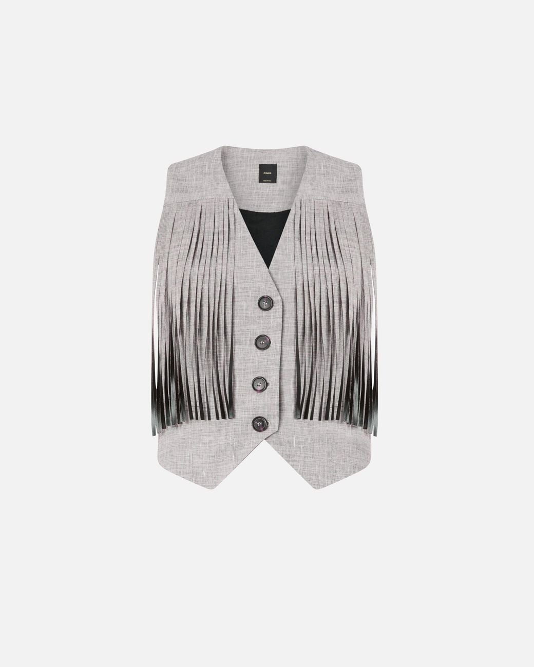 Pinko White Vest With Fringing