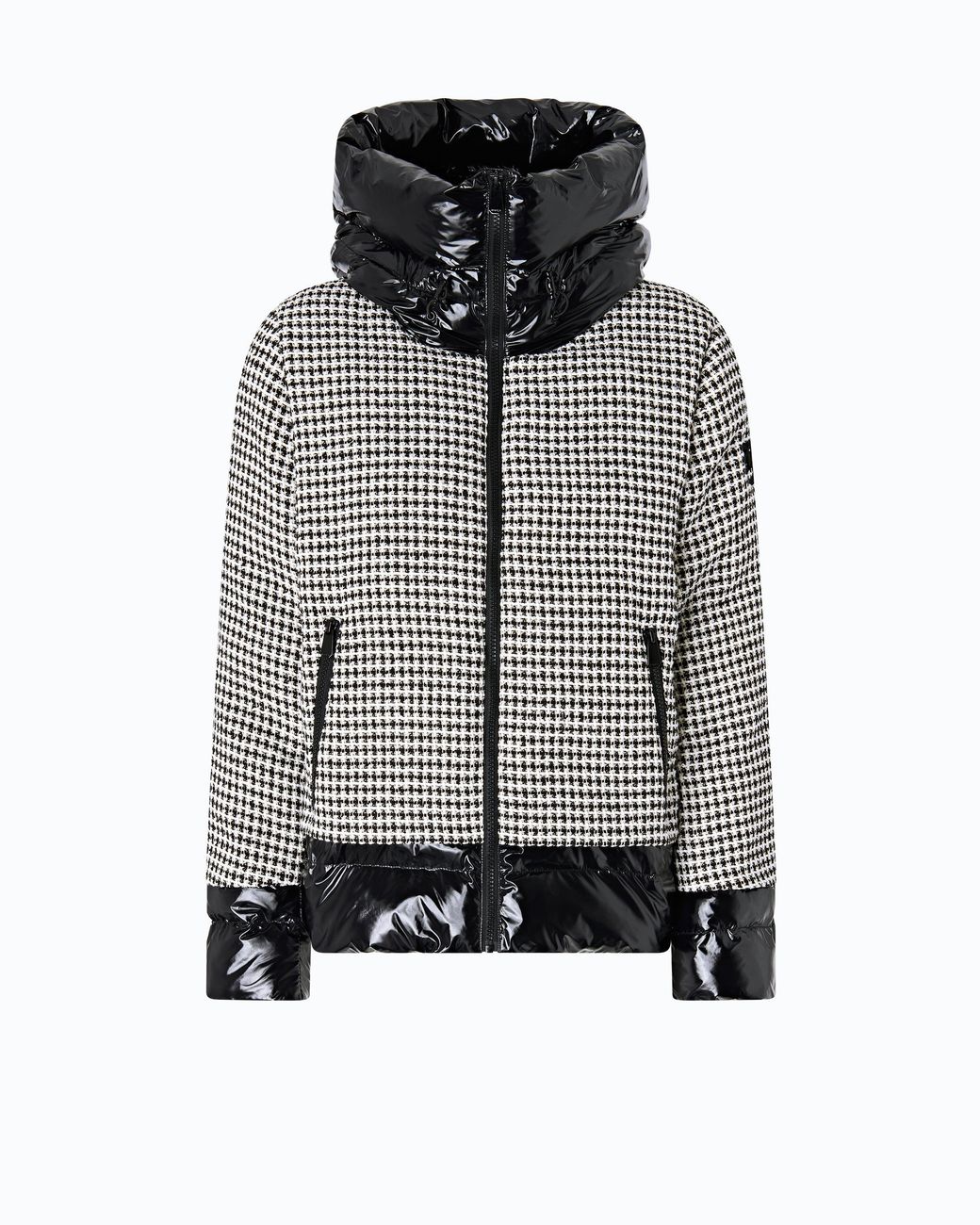 Pinko Gray Tweed And Nylon Down Jacket