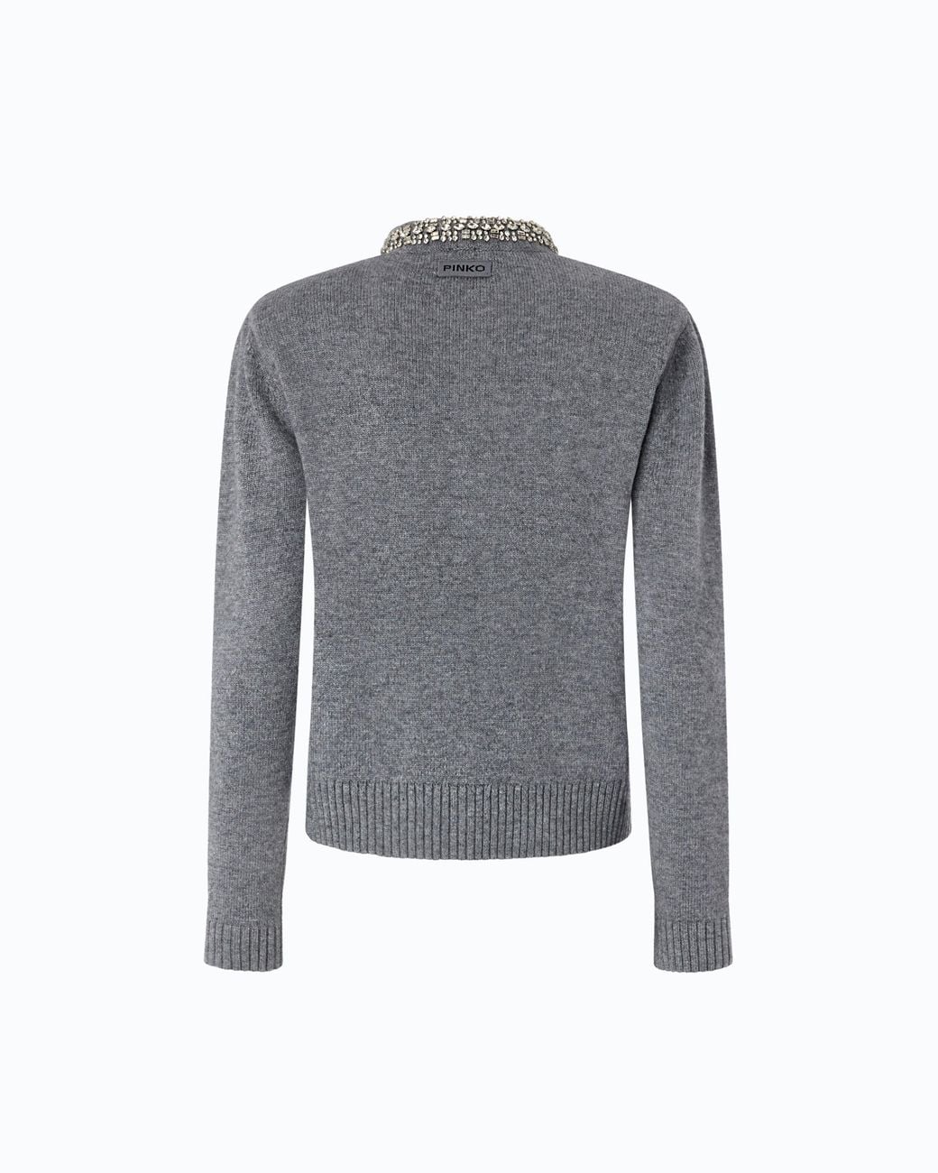 Pinko Gray Cardigan With Jewel Collar