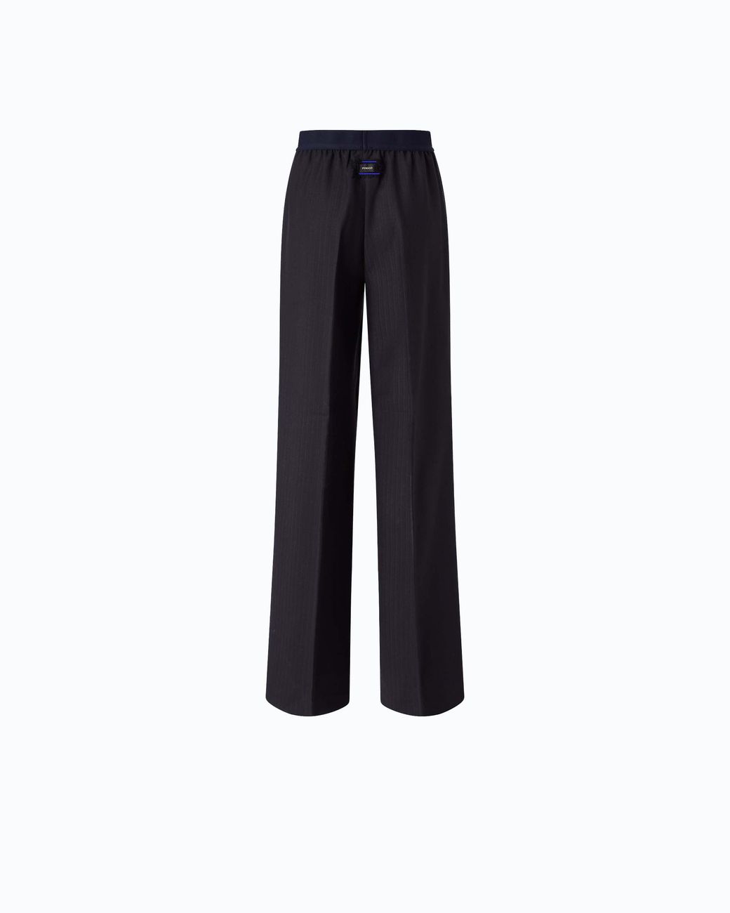 Pinko Blue Stretch Wool-Blend Palazzo Trousers