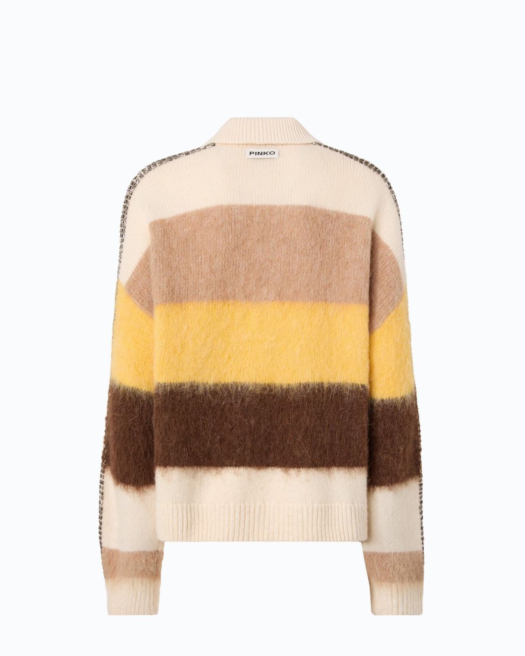 Pinko Natural Striped Alpaca-Blend Sweater