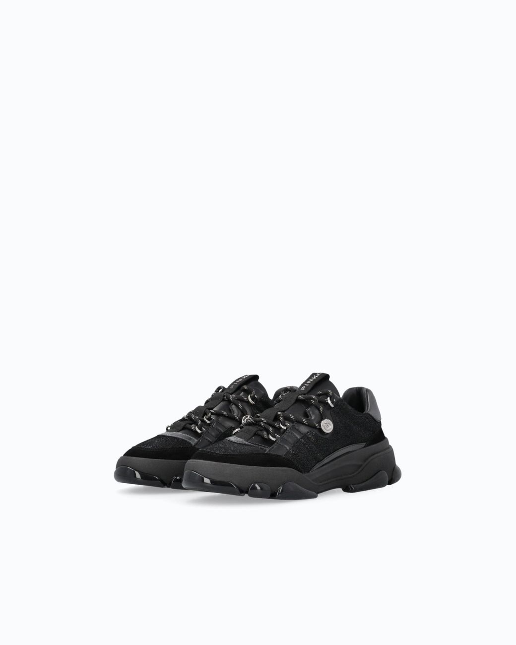 Pinko White Leather Sneakers With Trekking-Style Laces