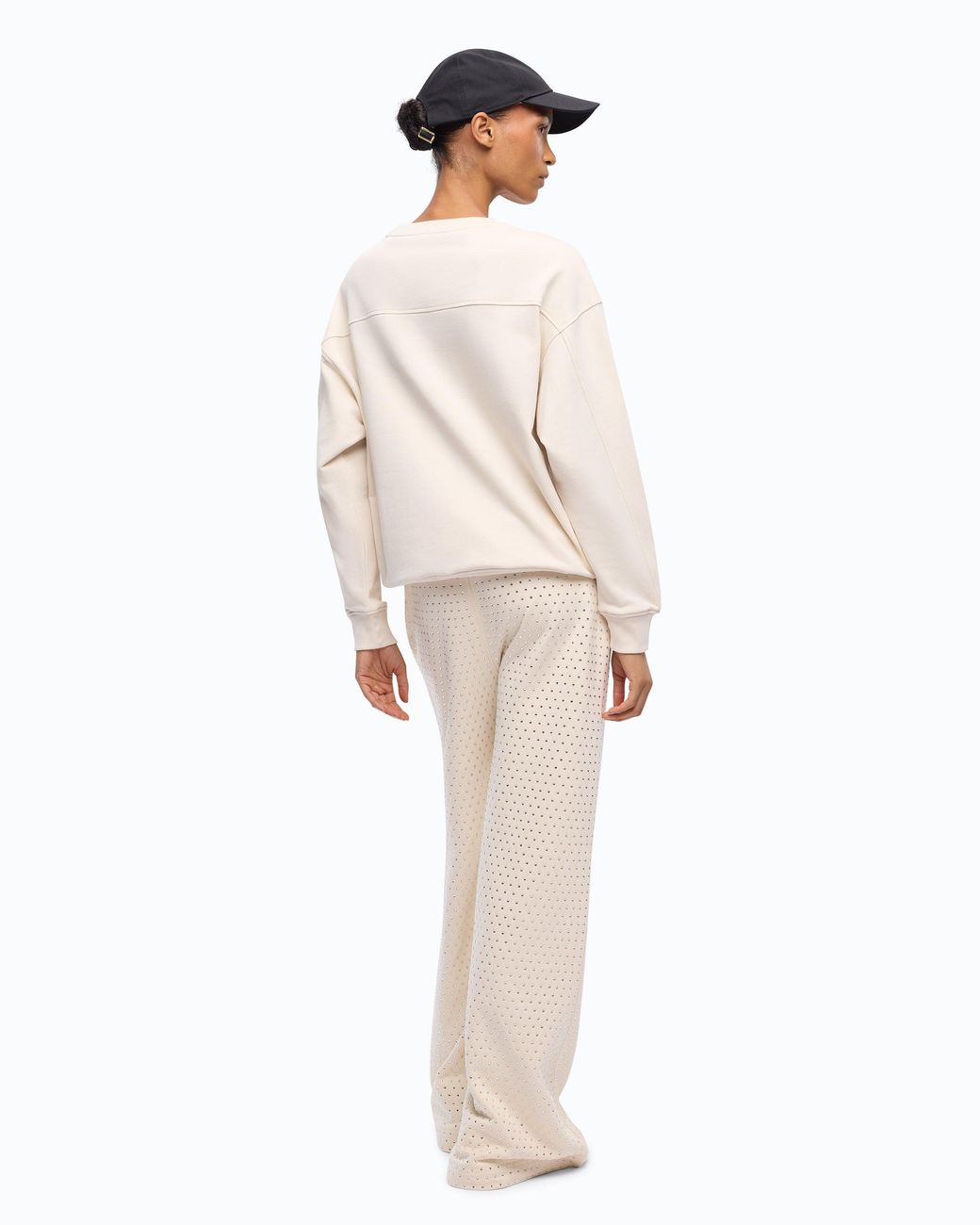Pinko White Sweatshirt With Bejewelled Love Birds Logo