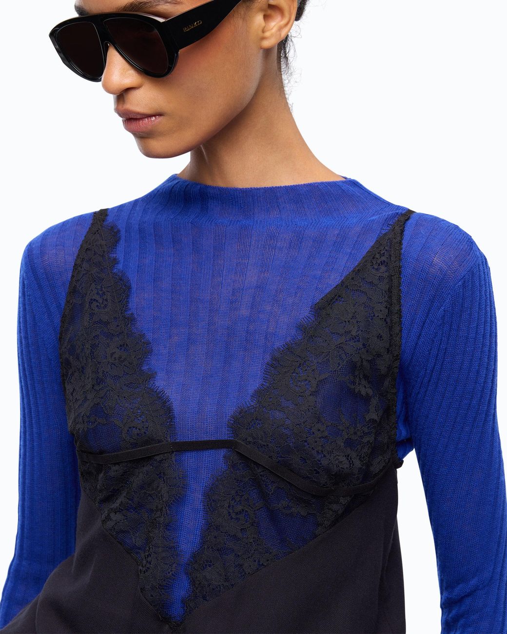 Pinko Black Lace Lingerie Top