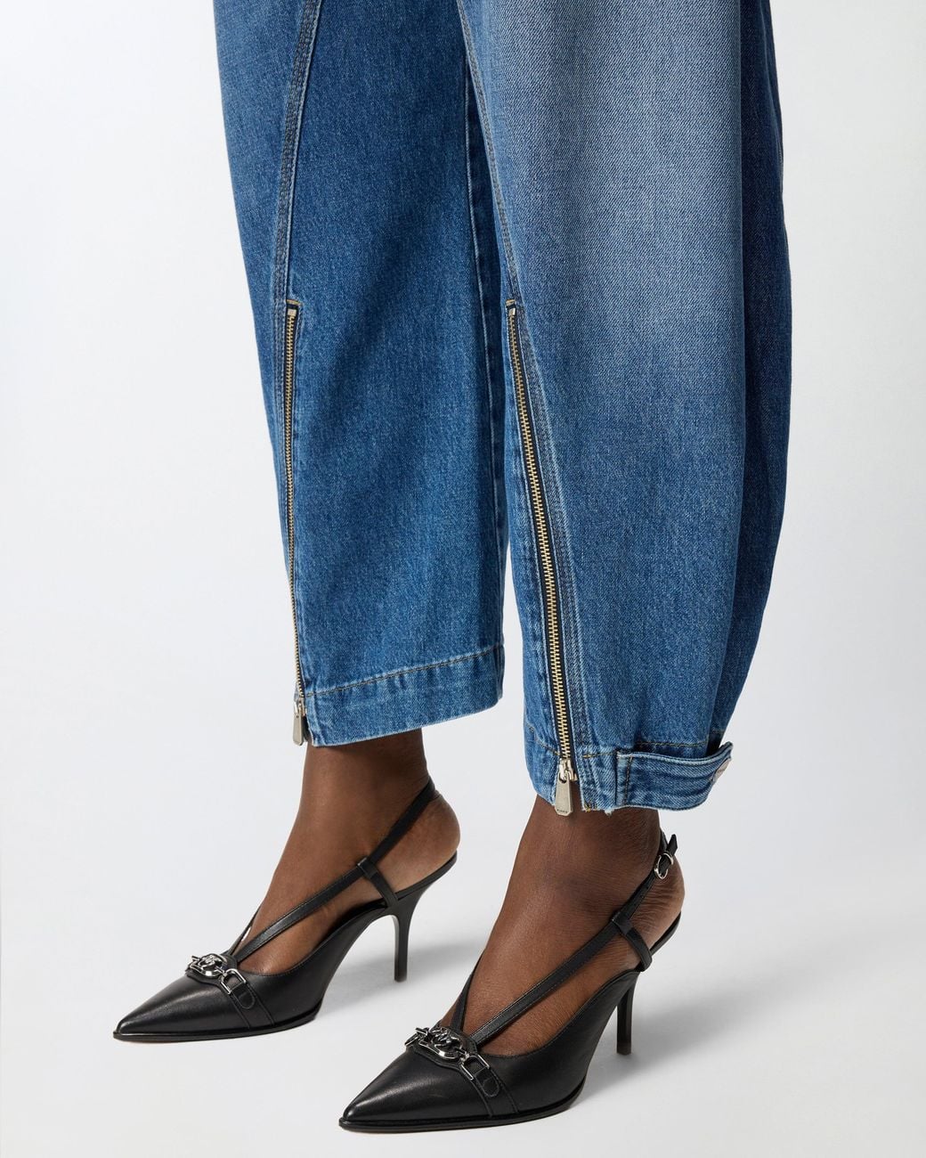 Pinko Blue Balloon-Fit Jeans With Zip