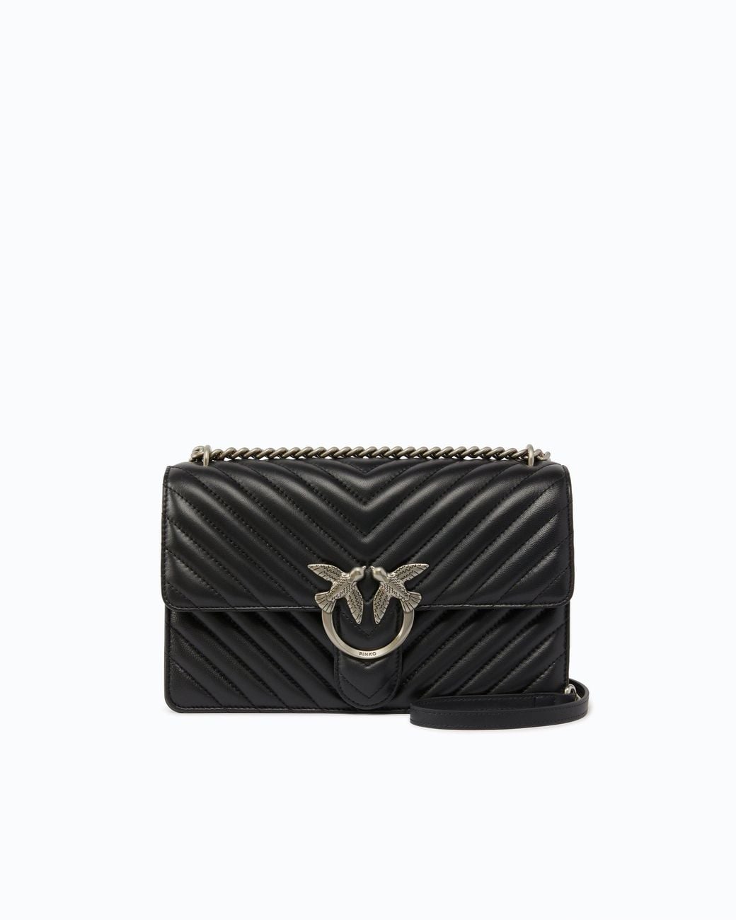 Pinko Black Classic Love Bag One Chevron