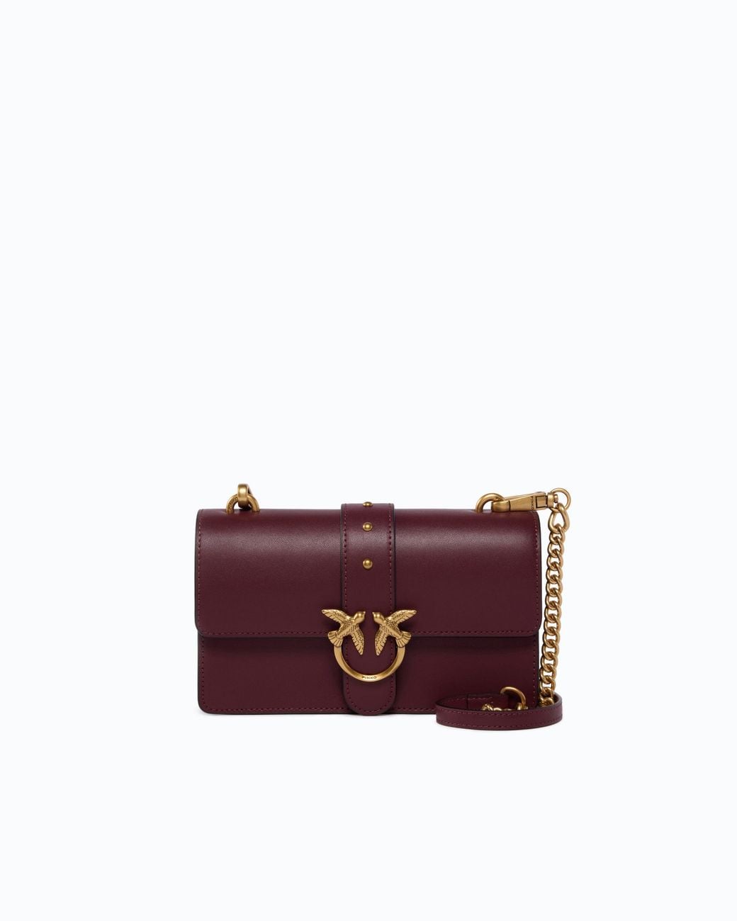 Pinko Purple Small Love Bag One Leather Shoulder Bag With New Buckle