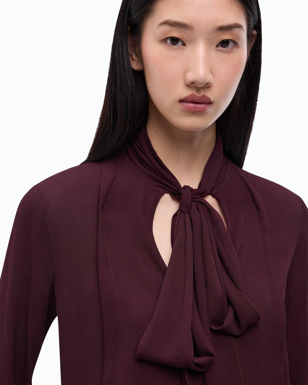 Pinko Purple Blouse With Sash Collar