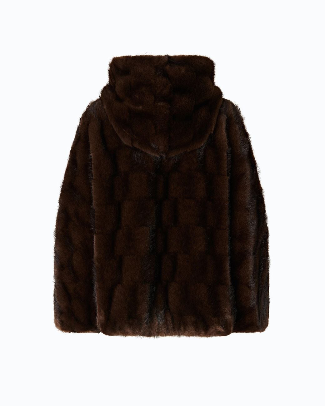 Pinko Brown Faux Fur Blouson Jacket With Hood