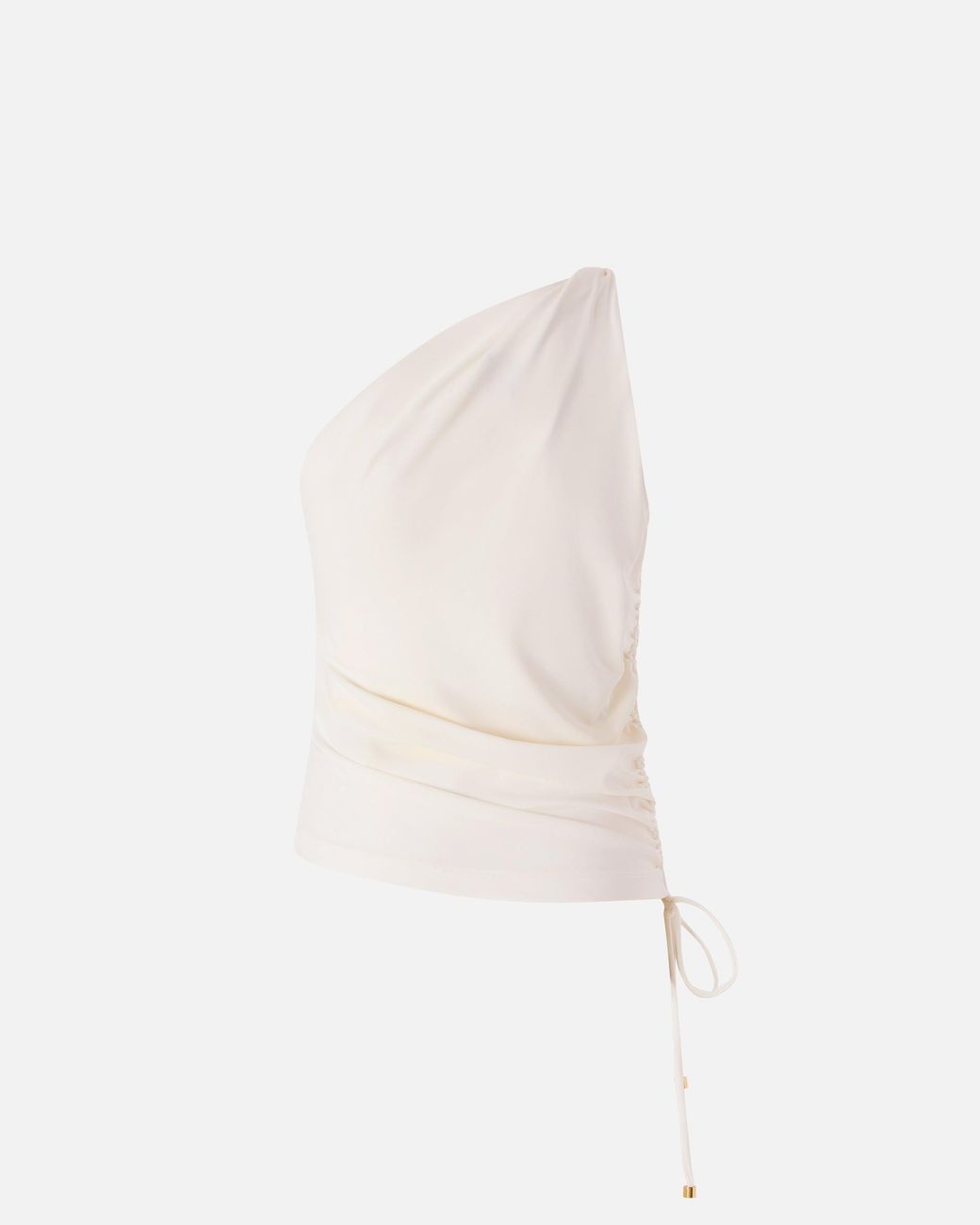 Pinko Natural One-Shoulder Top With Knot Detail