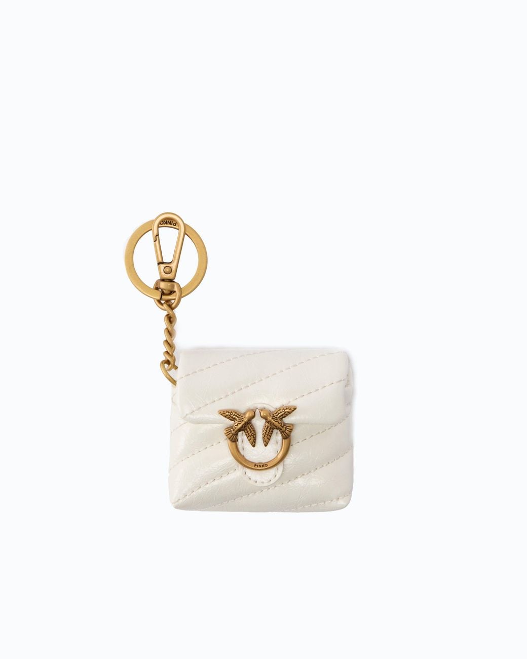 Pinko White Quilted Airpods Case