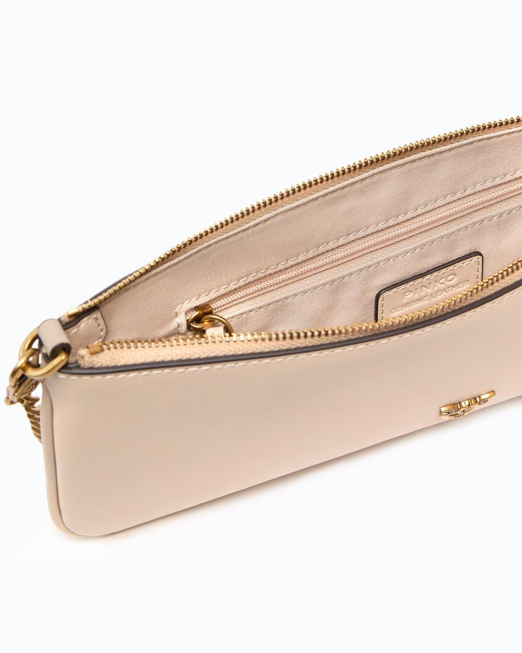 Pinko White New Horizontal Flat Leather Handbag