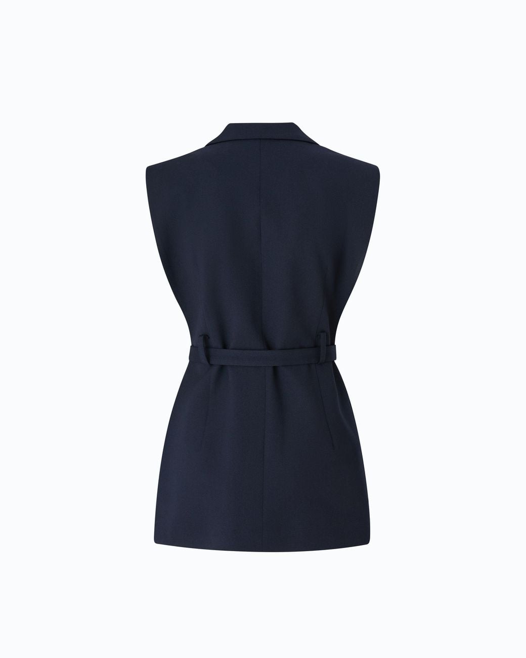 Pinko Blue Vest With Open Sides And Belt