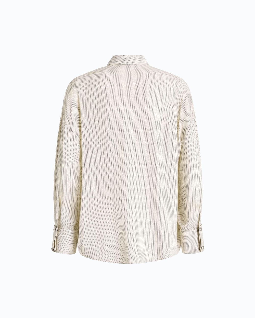 Pinko White Poplin Shirt With Removable Tie And Polka Dots