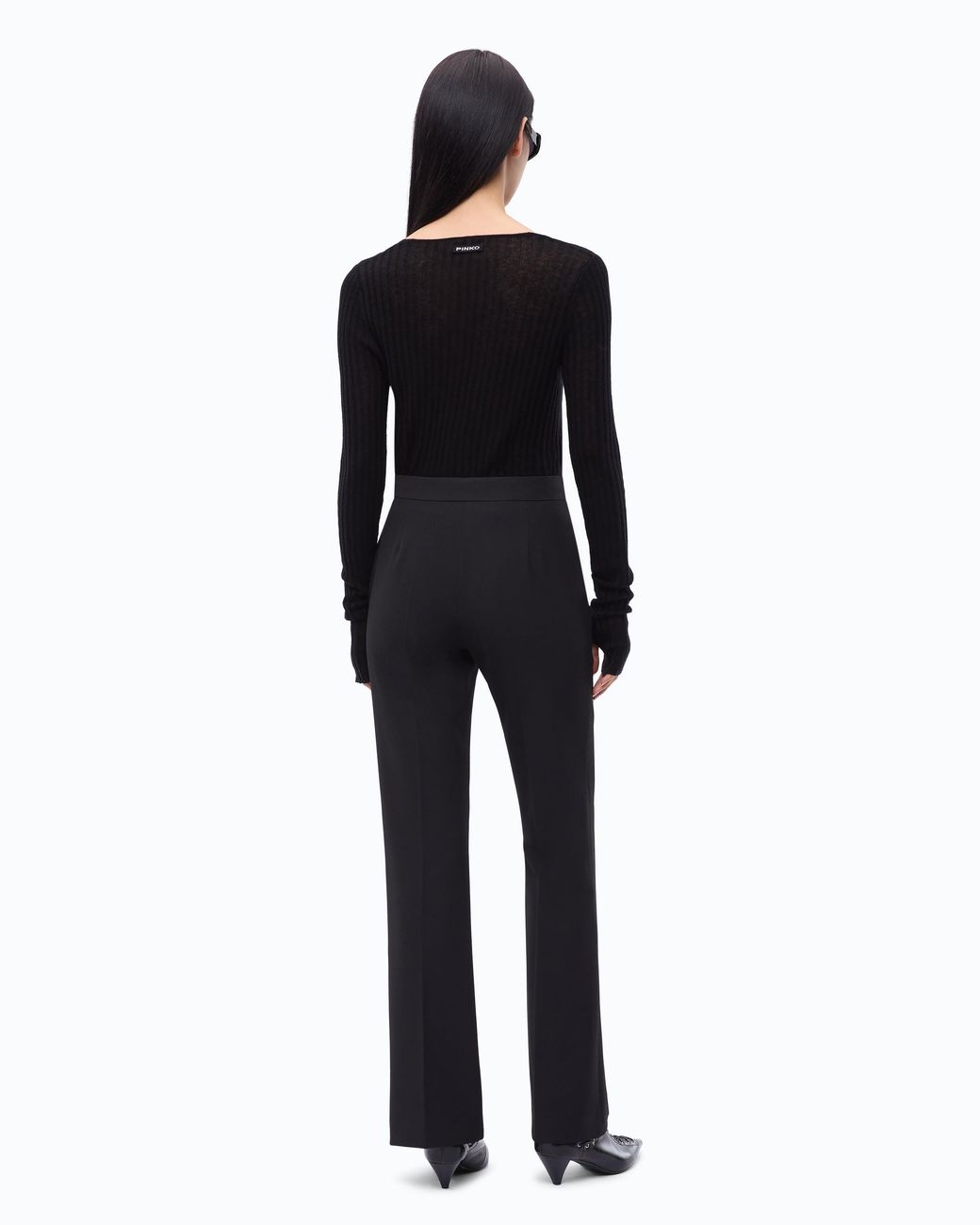 Pinko Black Ribbed Cardigan With Buttons