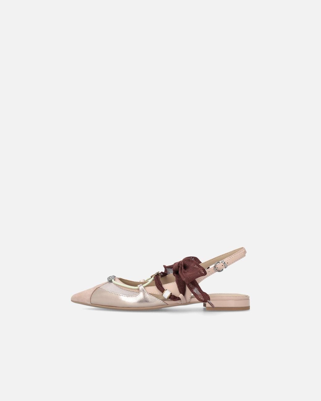 Pinko White Slingback Ballerinas With Ties