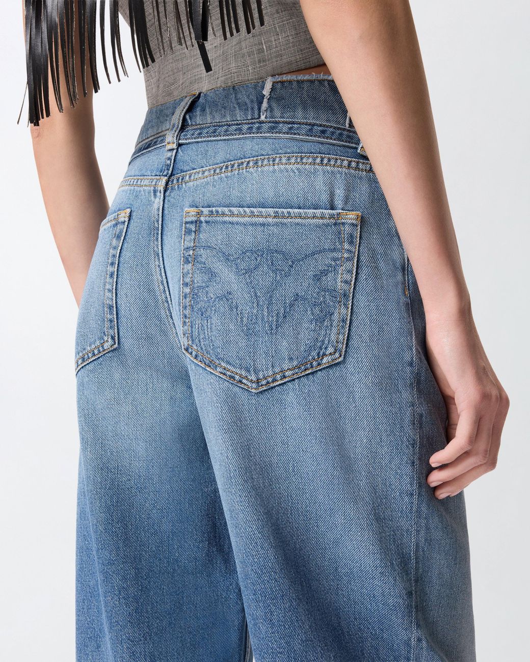 Pinko Blue Balloon Jeans With Worn Effect