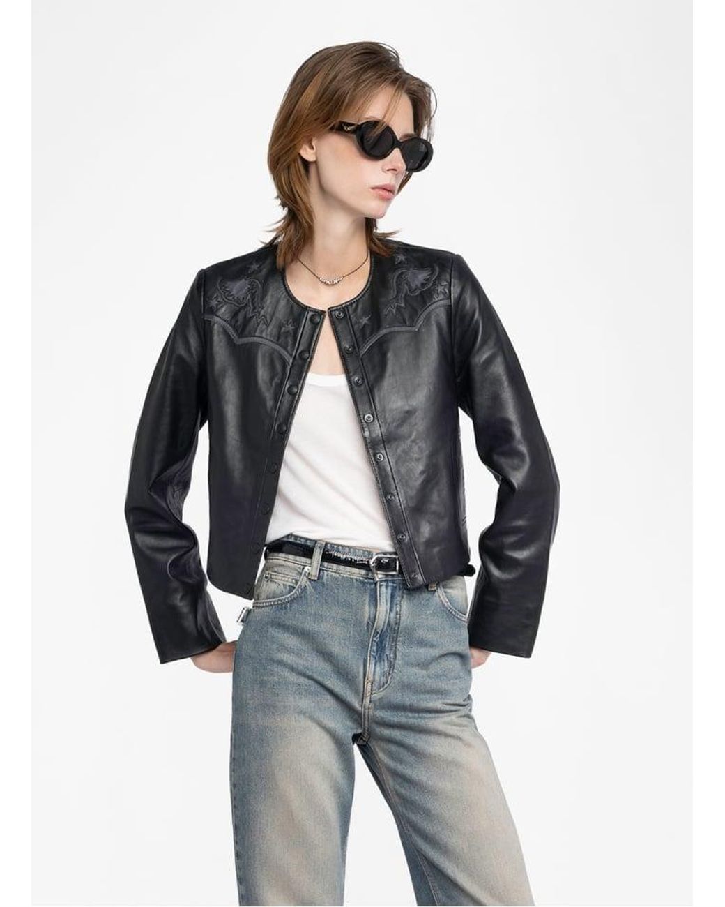 Blouson Cuir Place Des Tendances Veste Femme Veste Courte En Cuir