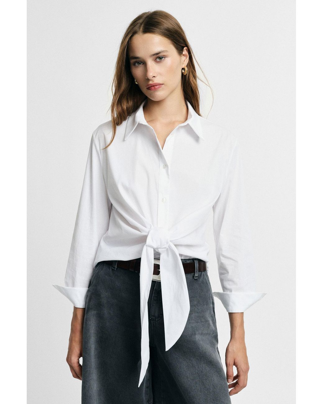 Chemise N艙Ud Devant Col Classique Manches Longues Please en coloris White